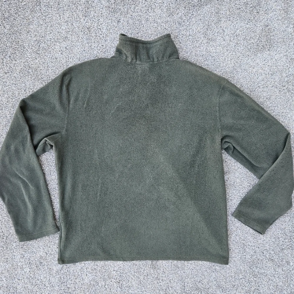 The North Face Fleece Jacket Mens Size Medium Hunter Green Half Zip Pullover
